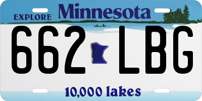 MN license plate 662LBG