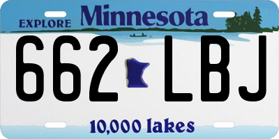 MN license plate 662LBJ