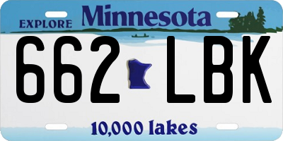 MN license plate 662LBK