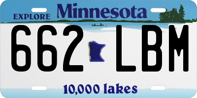 MN license plate 662LBM