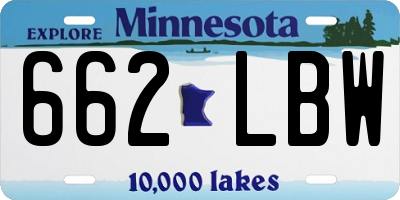 MN license plate 662LBW