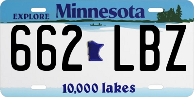 MN license plate 662LBZ