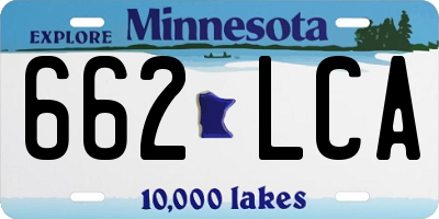 MN license plate 662LCA