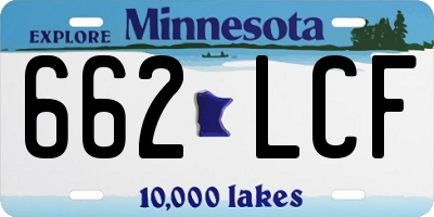 MN license plate 662LCF