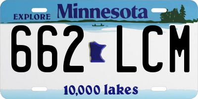 MN license plate 662LCM