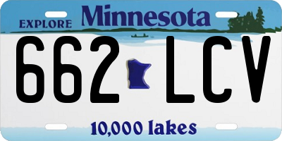 MN license plate 662LCV