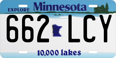 MN license plate 662LCY