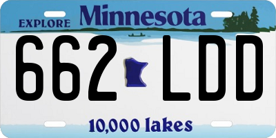 MN license plate 662LDD