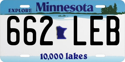 MN license plate 662LEB