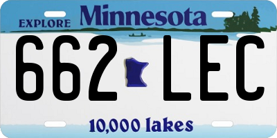 MN license plate 662LEC