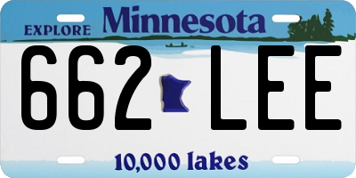 MN license plate 662LEE