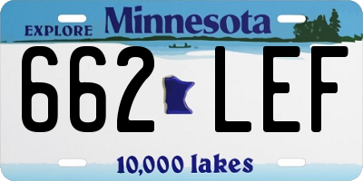 MN license plate 662LEF