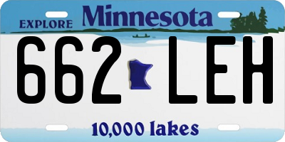 MN license plate 662LEH
