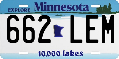 MN license plate 662LEM