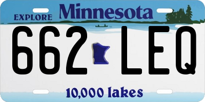 MN license plate 662LEQ