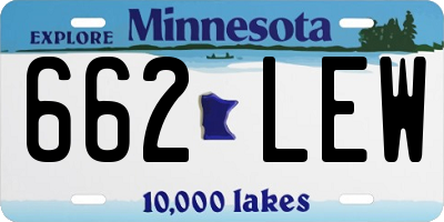 MN license plate 662LEW