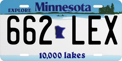 MN license plate 662LEX
