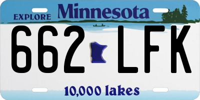 MN license plate 662LFK