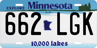 MN license plate 662LGK