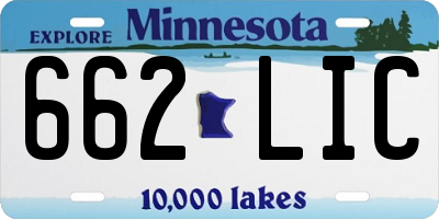 MN license plate 662LIC