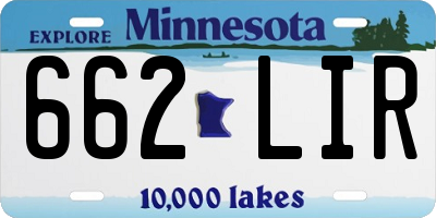 MN license plate 662LIR