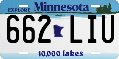 MN license plate 662LIU
