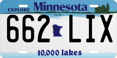 MN license plate 662LIX