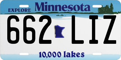 MN license plate 662LIZ
