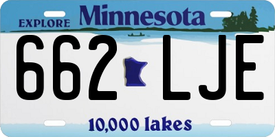 MN license plate 662LJE