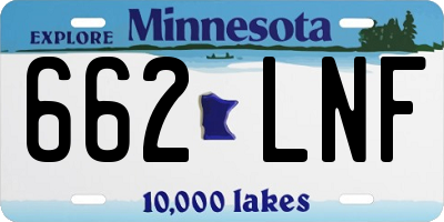 MN license plate 662LNF