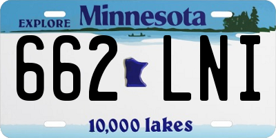 MN license plate 662LNI