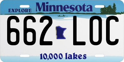 MN license plate 662LOC