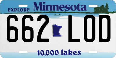 MN license plate 662LOD