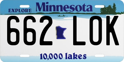 MN license plate 662LOK