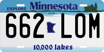 MN license plate 662LOM
