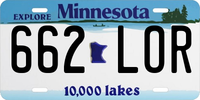 MN license plate 662LOR