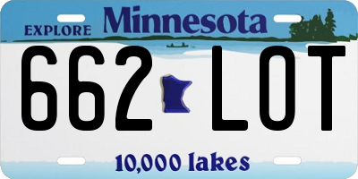 MN license plate 662LOT