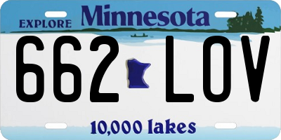 MN license plate 662LOV