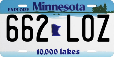 MN license plate 662LOZ