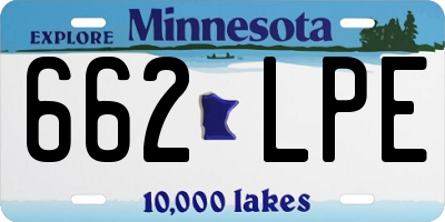 MN license plate 662LPE