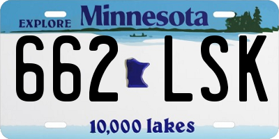 MN license plate 662LSK