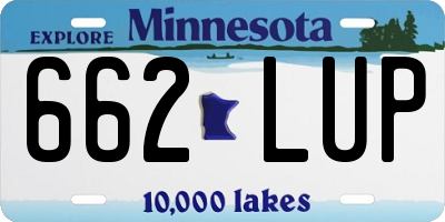 MN license plate 662LUP