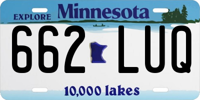 MN license plate 662LUQ