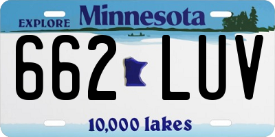 MN license plate 662LUV