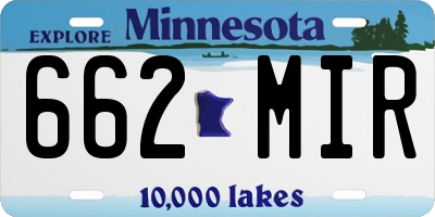 MN license plate 662MIR