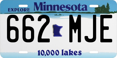 MN license plate 662MJE