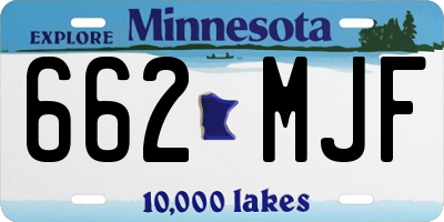 MN license plate 662MJF