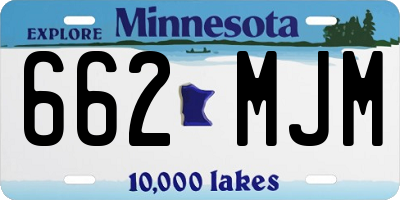 MN license plate 662MJM