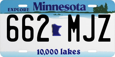 MN license plate 662MJZ