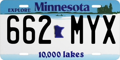 MN license plate 662MYX